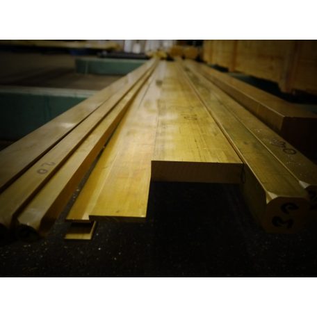 sárgaréz 20x5 mm laposrúd - 2 méteres rúdvég