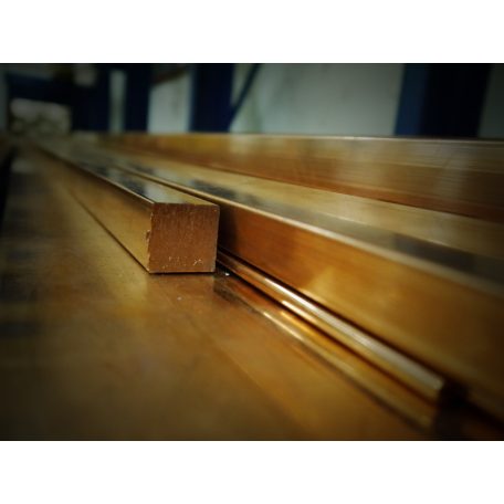 vörösréz 80x10 mm laposrúd - 195 mm-es rúdvég