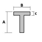 Alumínium T profil 60x120x2 mm
