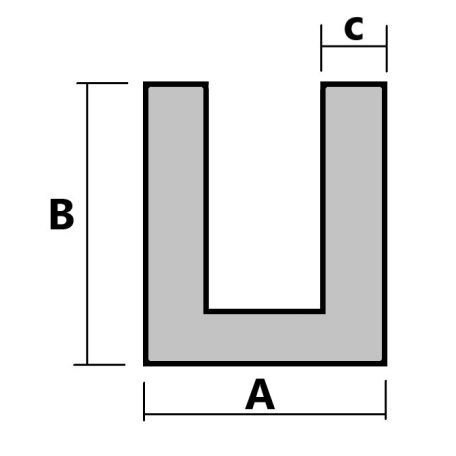 Alumínium U profil 15x15x2 mm - 1 méteres profilvég