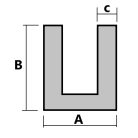 Alumínium U profil 80x40x3 mm